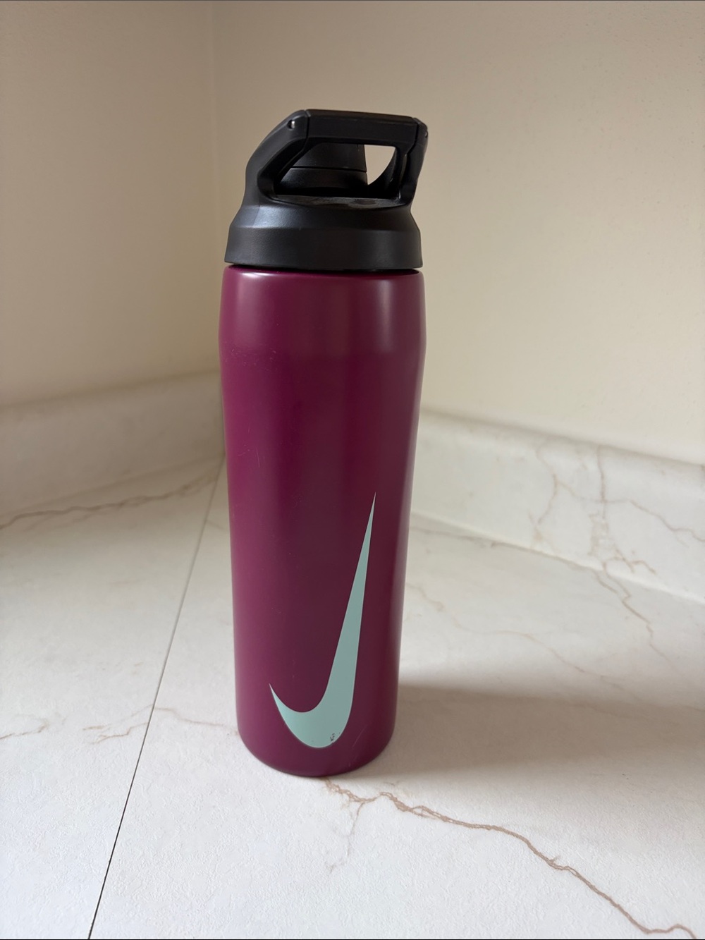 Nike Maroon and Teal Swoosh Water Bottle